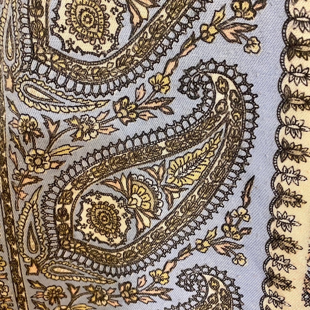 2 Scarves 1 Square Blue Yellow Paisley Scarf 1 Thin Gray Pink Floral Scarf